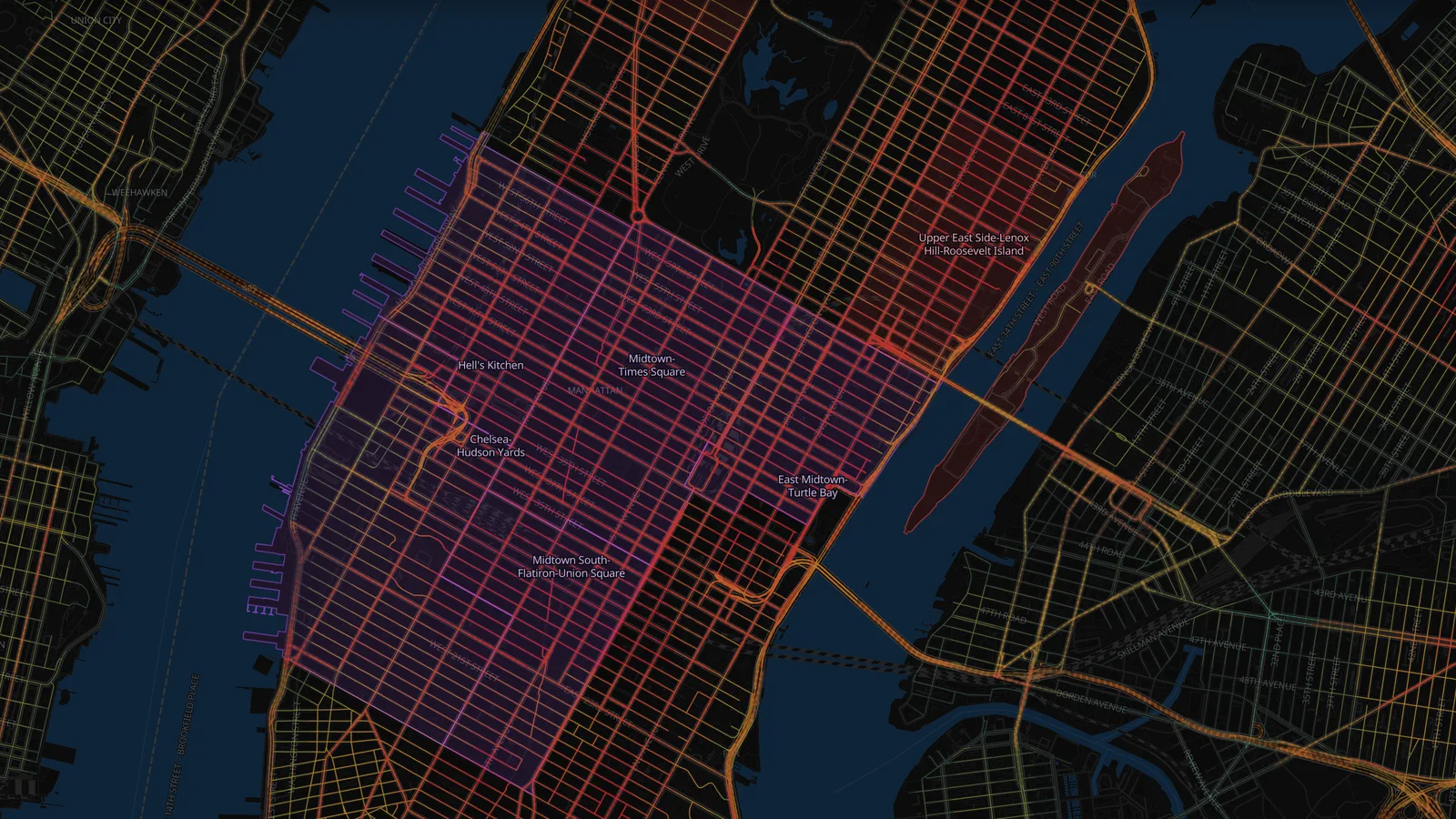 Midtown Manhattan's busy streets in Takt
