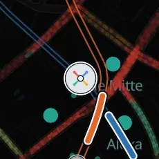 Station markers and an interchange on the Berlin map